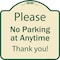 Signmission Designer Series-Please No Parking At Anytime Tan & Green, 18" x 18", TG-1818-9787 A-DES-TG-1818-9787 - alternate 1